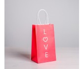 Пакет подарочный крафт Love